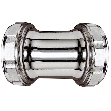 All-Source Double Slip 1-1/4 In. Chrome-Plated Brass Straight Coupling 669K